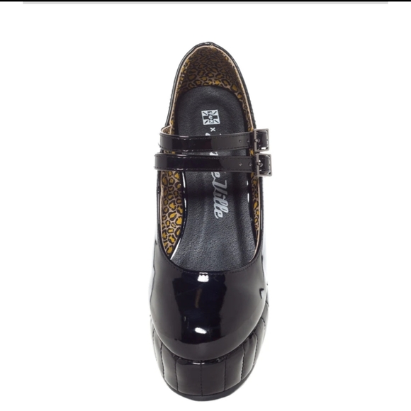 TUK x LUX DE VILLE - Black Starburst Platform Mary Jane Wedges - New in Box⚡ - Picture 5 of 12